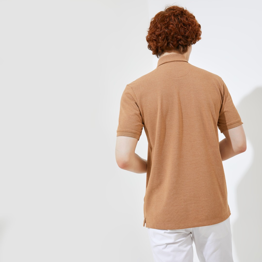 Jack Nicklaus Halston Polo Shirt Pria Regular Fit Light Brown - Image 3
