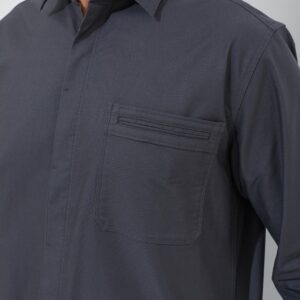 Jack Nicklaus Sable Kemeja Pria Lengan Panjang Slim Fit Dark Grey