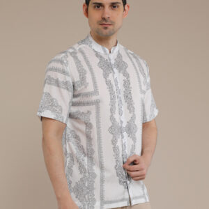 M2menstyle Kemeja Lengan Pendek Pria Noella Grey