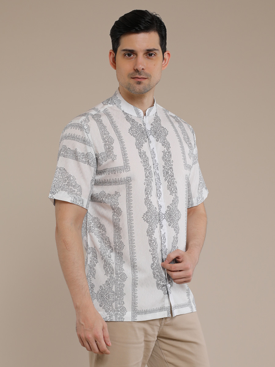 M2menstyle Kemeja Lengan Pendek Pria Noella Grey - Image 5
