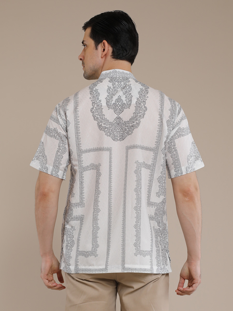 M2menstyle Kemeja Lengan Pendek Pria Noella Grey - Image 2