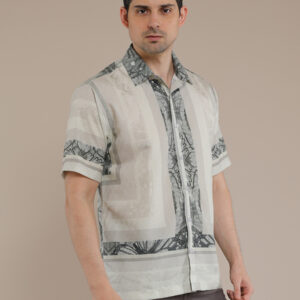 M2menstyle Kemeja Pria Lengan Pendek Motif Butterfly Sage