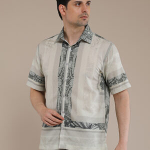 M2menstyle Kemeja Pria Lengan Pendek Motif Butterfly Sage