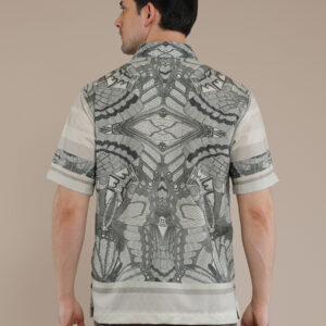 M2menstyle Kemeja Pria Lengan Pendek Motif Butterfly Sage