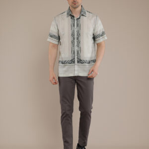 M2menstyle Kemeja Pria Lengan Pendek Motif Butterfly Sage