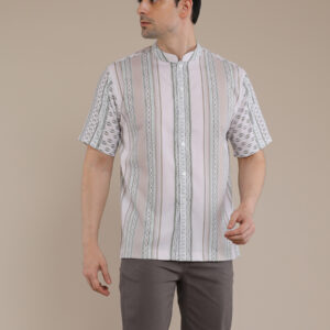 M2menstyle Kemeja Pria Lengan Pendek Motif Suji Green