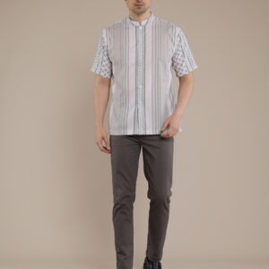 M2menstyle Kemeja Pria Lengan Pendek Motif Suji Green