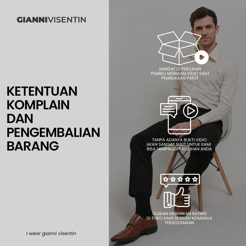 Gianni Visentin - Celana Chinos Stretch Pria Coklat - 4069 - Image 5