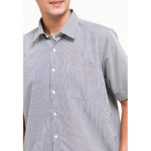 Gianni Visentin Kemeja RIch Cotton Lengan Panjang Pria Salur Regular Fit - Abu - 8980