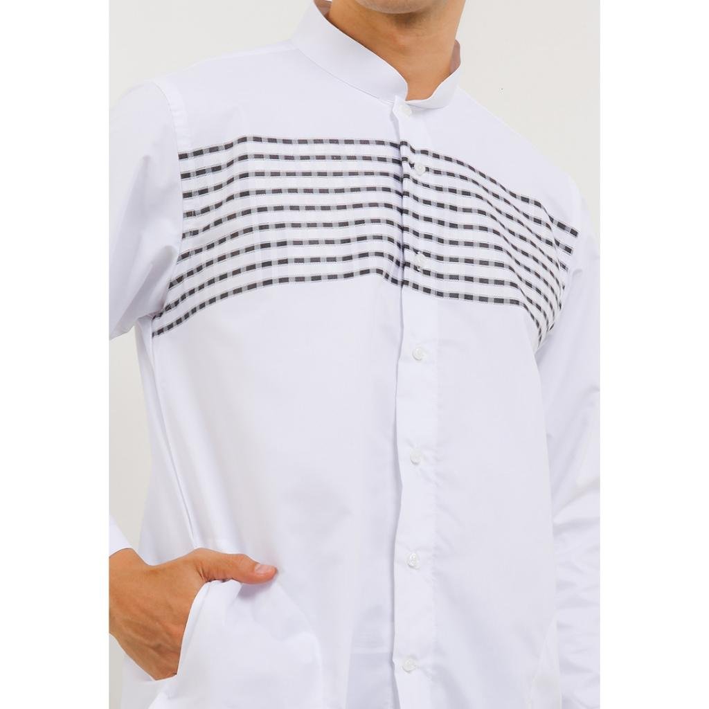 Gianni Visentin - Kemeja Koko Regular Fit Pria Putih - 0991 - Image 3