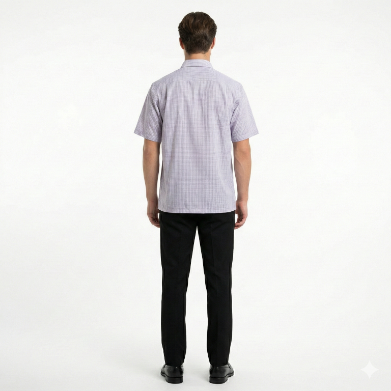 Gianni Visentin Kemeja Casual Pria Katun Regular Fit Kotak Kotak - 8984 - Image 2