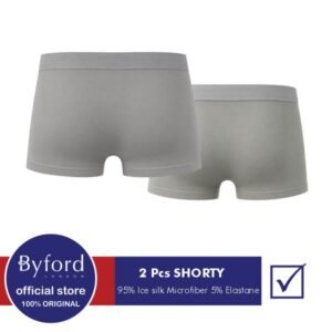 Byford Celana Dalam Pria Boxer Shorty Grey - ZBYB01S2LF - Isi 2 Pcs