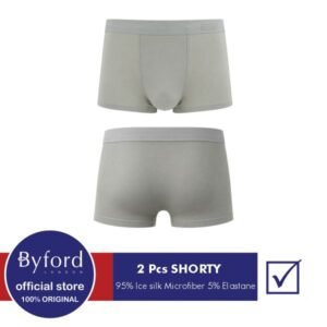 Byford Celana Dalam Pria Boxer Shorty Grey - ZBYB01S2LF - Isi 2 Pcs