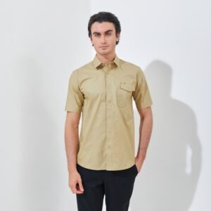Jack Nicklaus Beograd Kemeja Pria Lengan Pendek Slim Fit Khaki