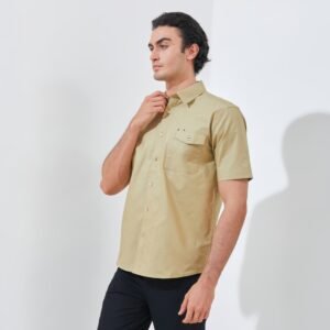 Jack Nicklaus Beograd Kemeja Pria Lengan Pendek Slim Fit Khaki