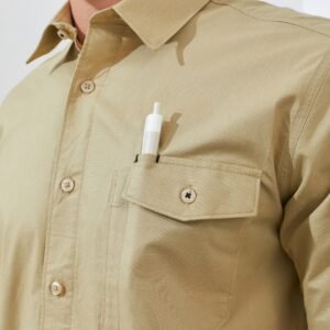 Jack Nicklaus Beograd Kemeja Pria Lengan Pendek Slim Fit Khaki