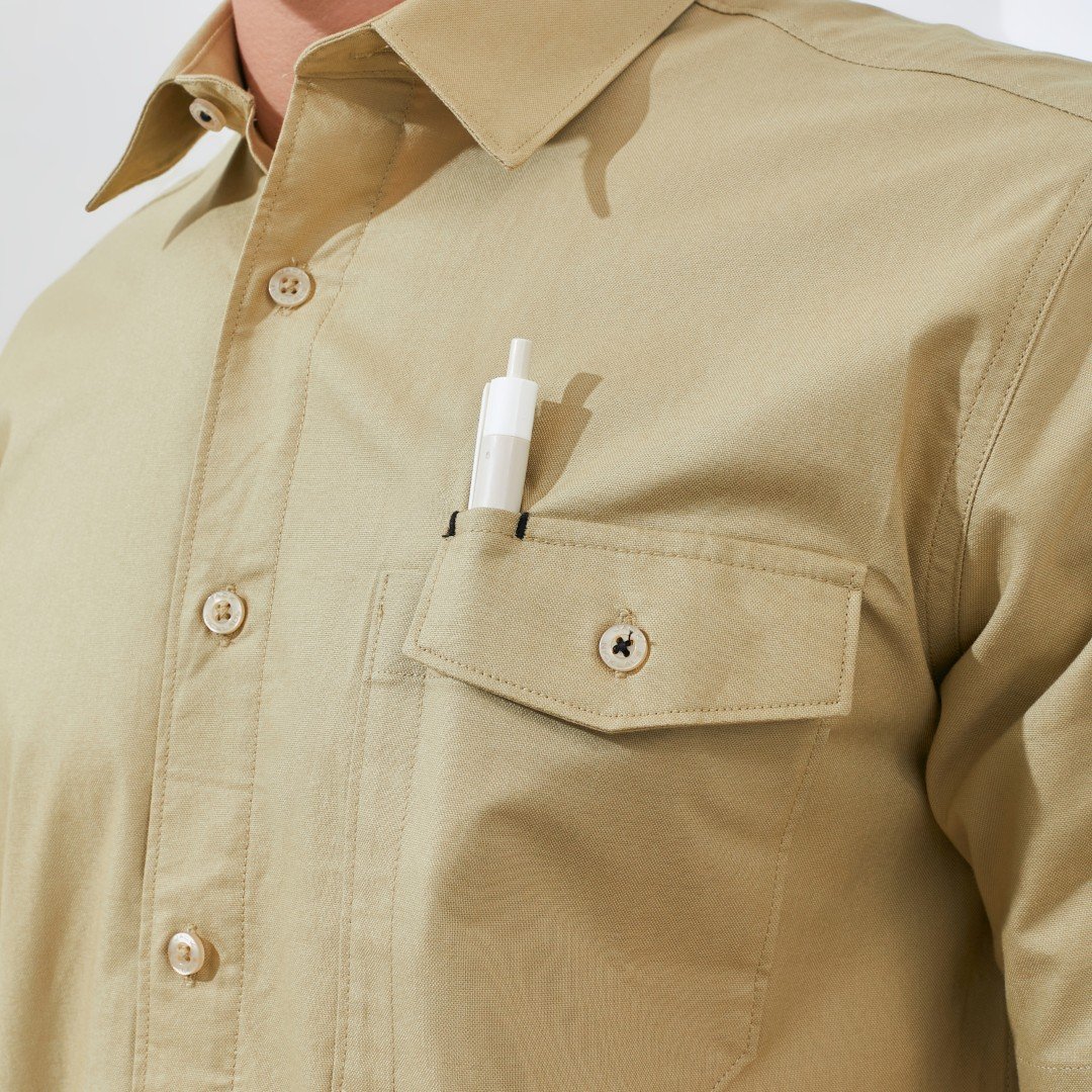 Jack Nicklaus Beograd Kemeja Pria Lengan Pendek Slim Fit Khaki - Image 4