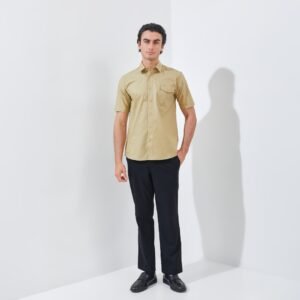 Jack Nicklaus Beograd Kemeja Pria Lengan Pendek Slim Fit Khaki