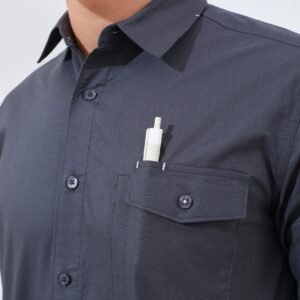 Jack Nicklaus Beograd Kemeja Pria Lengan Pendek Slim Fit Dark Grey