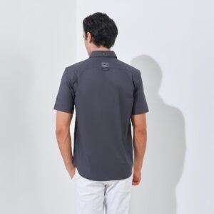 Jack Nicklaus Beograd Kemeja Pria Lengan Pendek Slim Fit Dark Grey