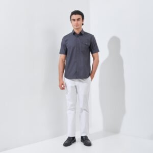 Jack Nicklaus Beograd Kemeja Pria Lengan Pendek Slim Fit Dark Grey