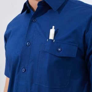Jack Nicklaus Beograd Kemeja Pria Lengan Pendek Slim Fit Estate Blue