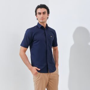 Jack Nicklaus Ace Kemeja Pria Lengan Pendek Slim Fit Navy