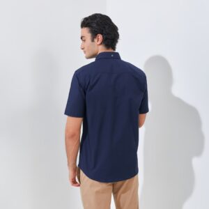 Jack Nicklaus Ace Kemeja Pria Lengan Pendek Slim Fit Navy