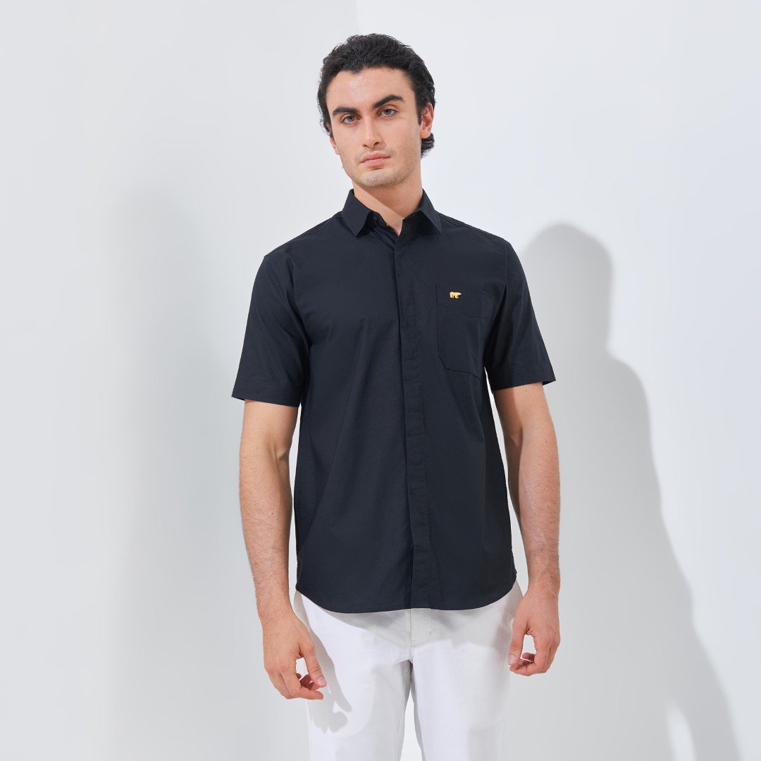 Jack Nicklaus Ace Kemeja Pria Lengan Pendek Slim Fit Black