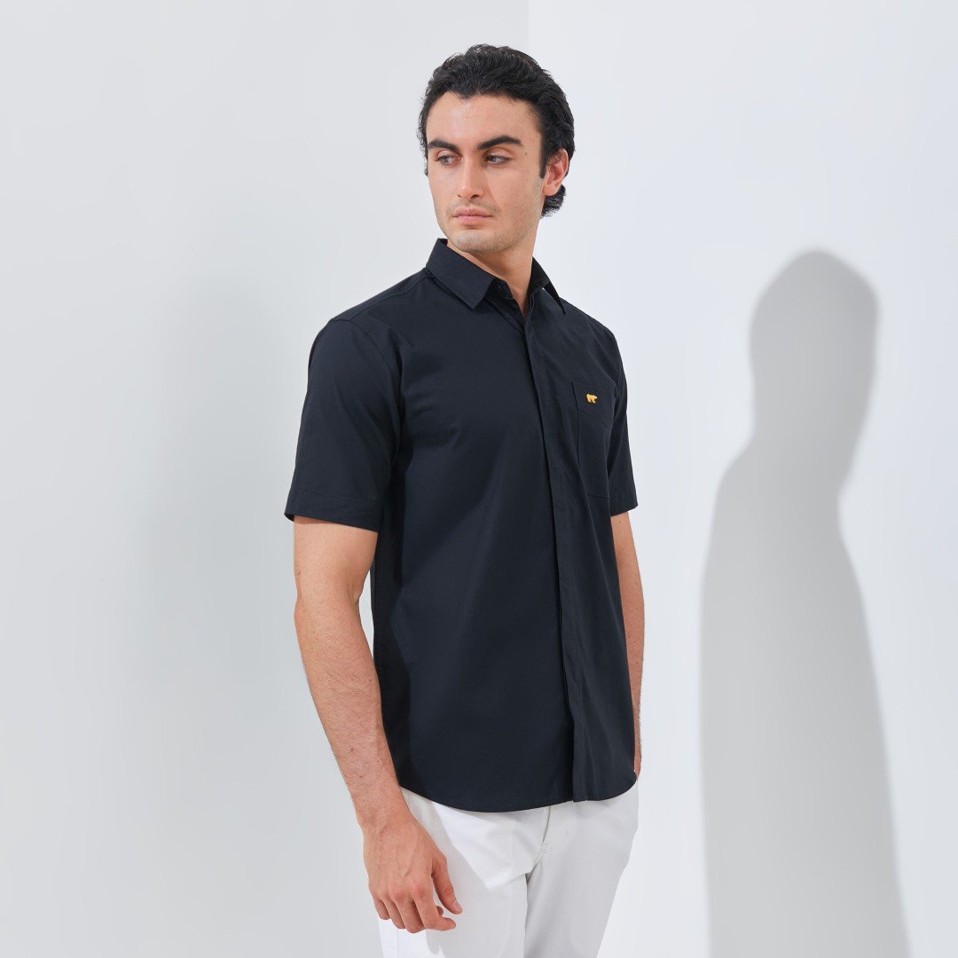 Jack Nicklaus Ace Kemeja Pria Lengan Pendek Slim Fit Black - Image 2