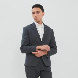 JOBB Oklahoma-T2 Jas Pria Slim Fit Abu-Abu