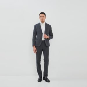 JOBB Oklahoma-T2 Jas Pria Slim Fit Abu-Abu