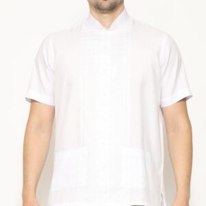 Gianni Visentin Kemeja Koko Lengan Pendek Regular Fit Pria - Putih Kotak - 0998