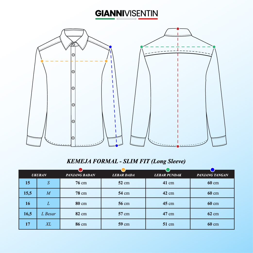 Gianni Visentin Kemeja Lengan Panjang Slim Fit - Coklat Tua - Image 5
