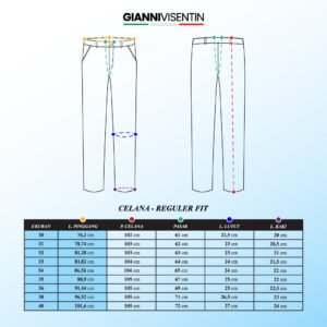 Gianni Visentin Celana Panjang Pria Formal Tailored High Waist Regular Fit Hitam - 2124