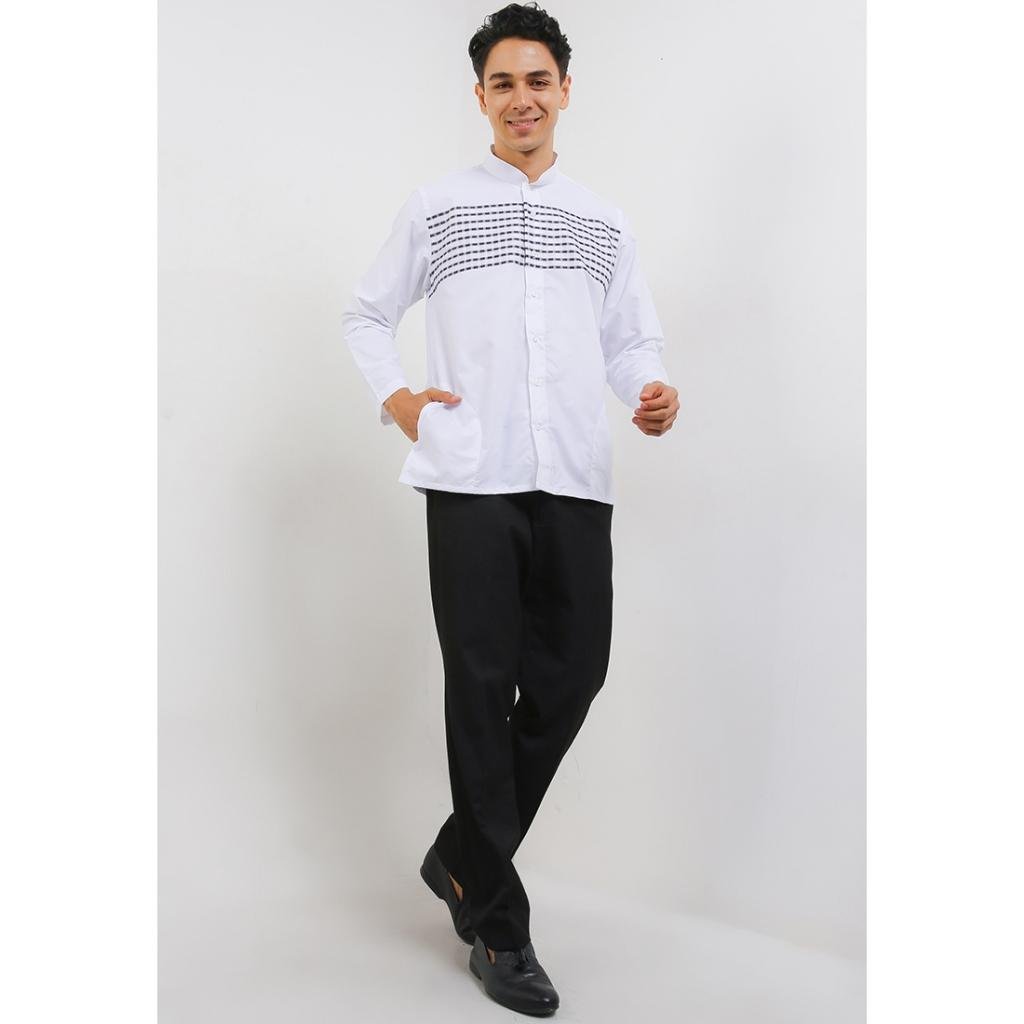 Gianni Visentin - Kemeja Koko Regular Fit Pria Putih - 0991 - Image 2