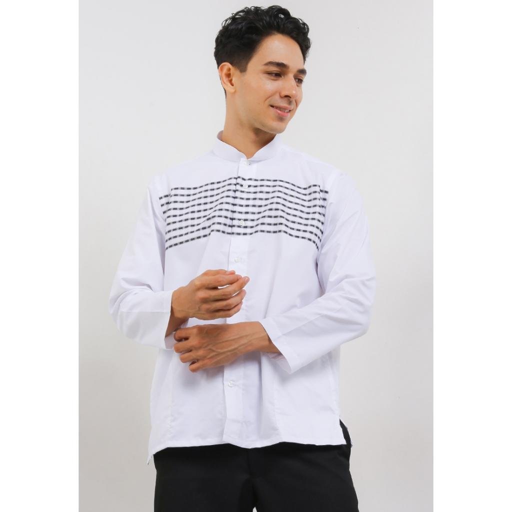 Gianni Visentin - Kemeja Koko Regular Fit Pria Putih - 0991