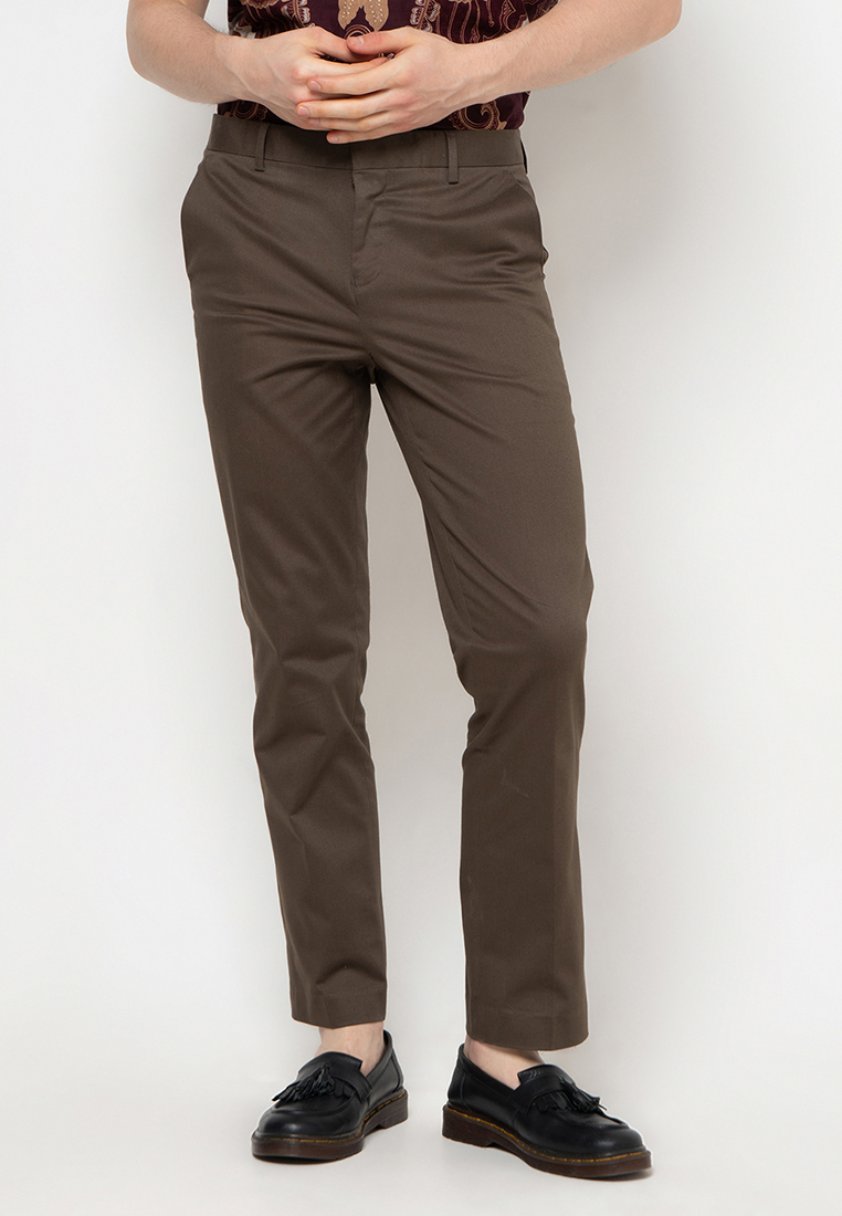 Gianni Visentin Celana Panjang Pria Slim Fit Coklat - 3406