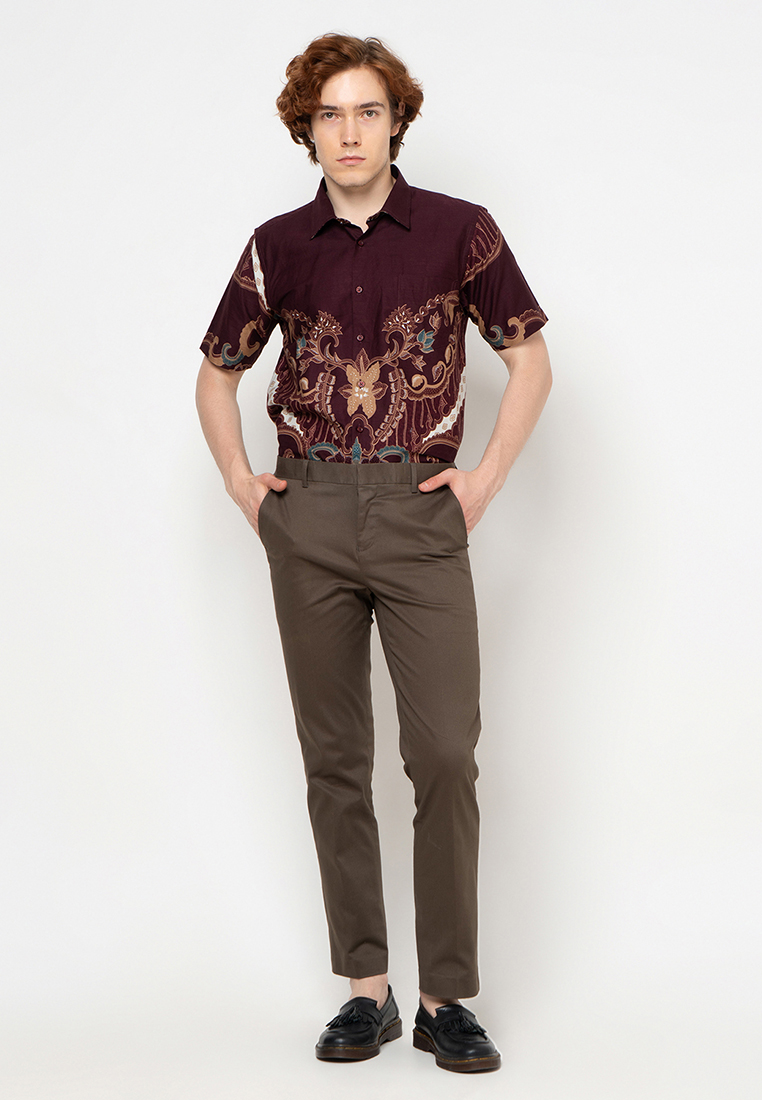Gianni Visentin Celana Panjang Pria Slim Fit Coklat - 3406 - Image 2