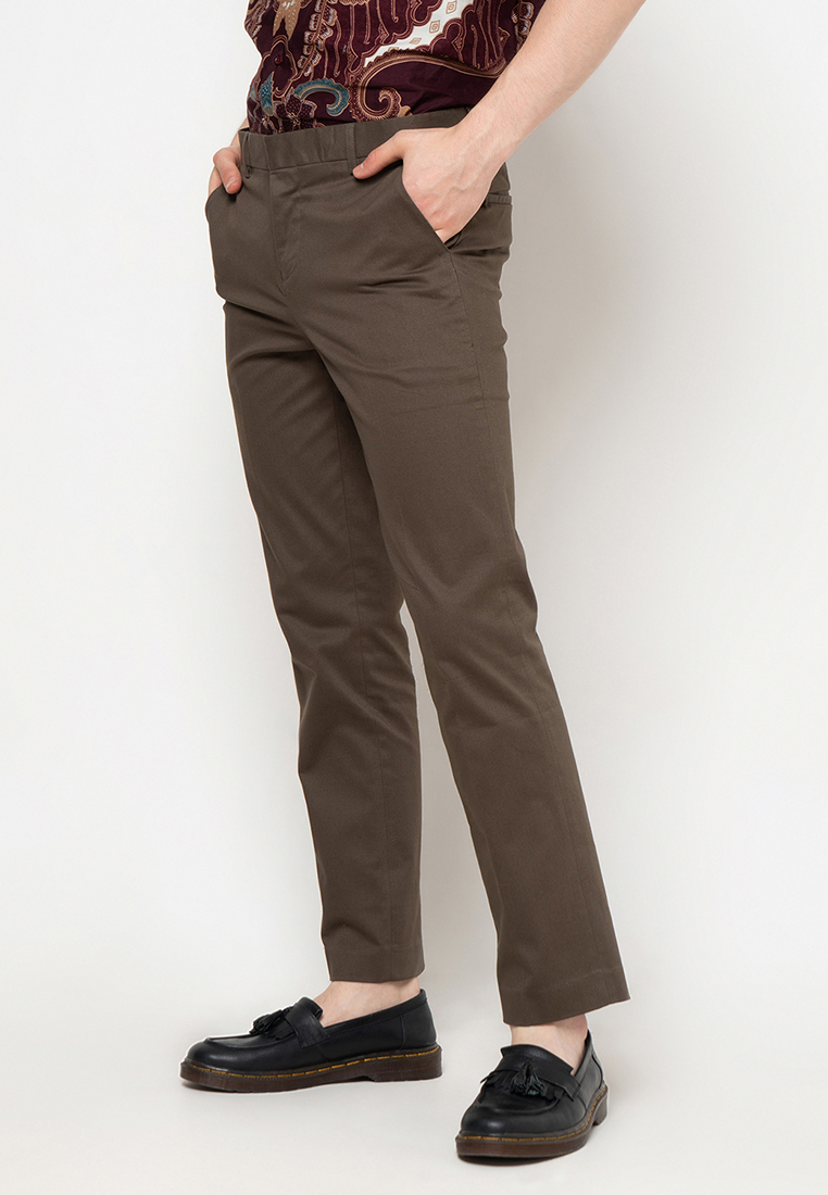 Gianni Visentin Celana Panjang Pria Slim Fit Coklat - 3406 - Image 3