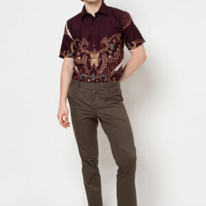 Gianni Visentin Celana Panjang Pria Slim Fit Coklat - 3406