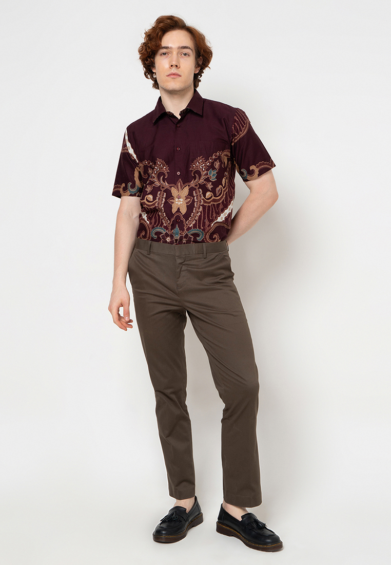 Gianni Visentin Celana Panjang Pria Slim Fit Coklat - 3406 - Image 5