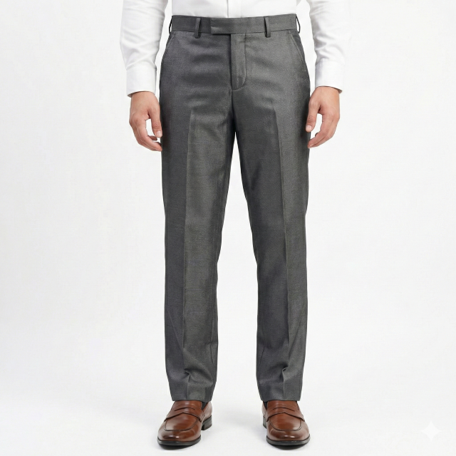 Gianni Visentin Celana Panjang Pria Formal Pria Shiny Black Metallic - 2143