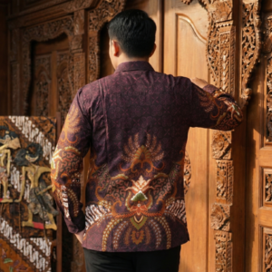Gianni Visentin Kemeja Batik Katun Pria Regular Fit Coklat - 9096