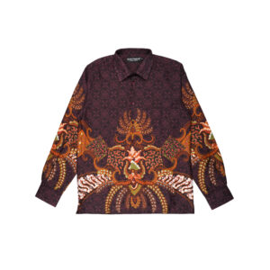 Gianni Visentin Kemeja Batik Katun Pria Regular Fit Coklat - 9096