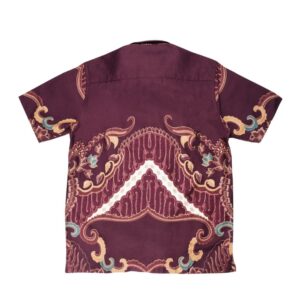 Gianni Visentin Kemeja Batik Katun Pria Regular Fit Maroon - 9095
