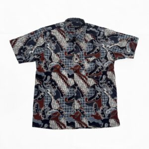 Gianni Visentin Kemeja Batik Pria Lengan Pendek Regular Fit Biru - 9109