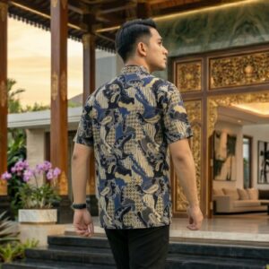 Gianni Visentin Kemeja Batik Pria Lengan Pendek Regular Fit Kuning - 9109