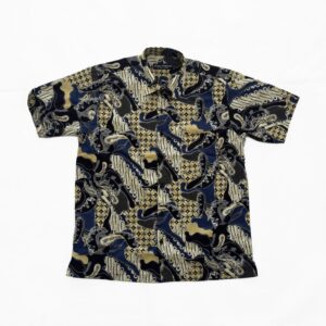 Gianni Visentin Kemeja Batik Pria Lengan Pendek Regular Fit Kuning - 9109