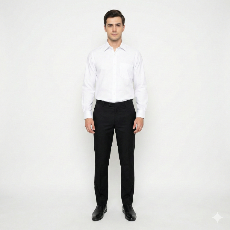 Gianni Visentin Kemeja Formal Pria Katun Dobby Regular Fit Putih - 9064